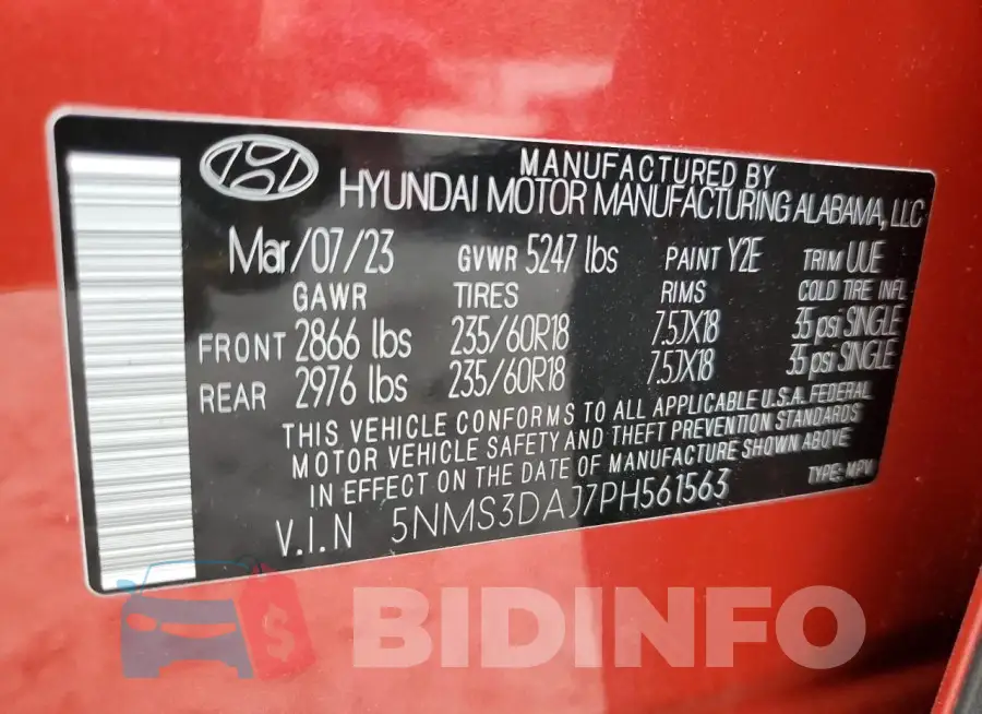 5NMS3DAJ7PH561563 Photo# 14