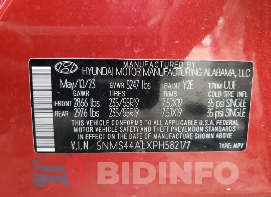 5NMS44ALXPH582177 Photo# 13