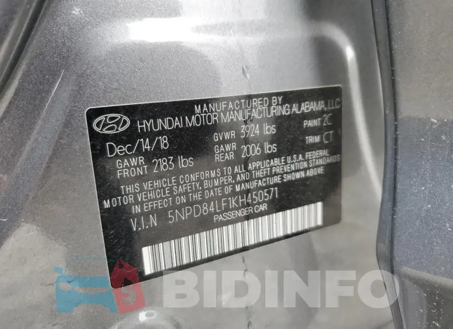 5NPD84LF1KH450571 Photo# 12