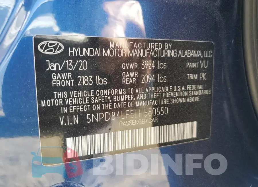 5NPD84LF5LH580550 Photo# 12