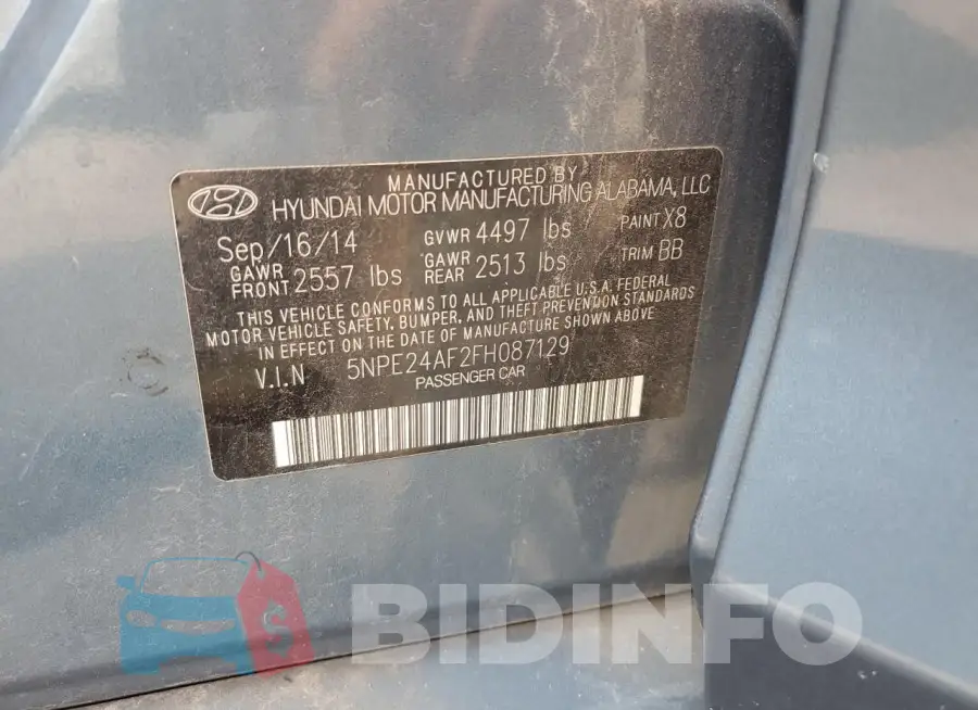 5NPE24AF2FH087129 Photo# 12