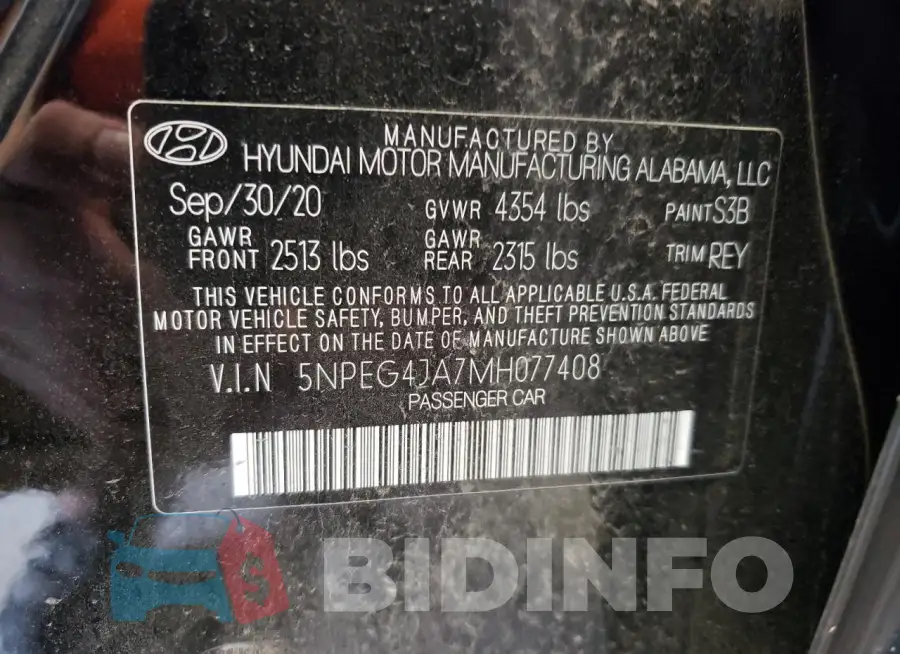5NPEG4JA7MH077408 Photo# 12
