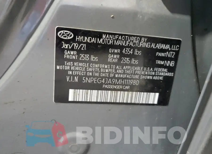 5NPEG4JA9MH111980 Photo# 12