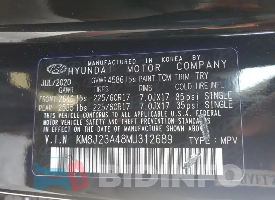 KM8J23A48MU312689 Photo# 13