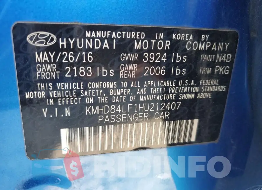 KMHD84LF1HU212407 Photo# 12