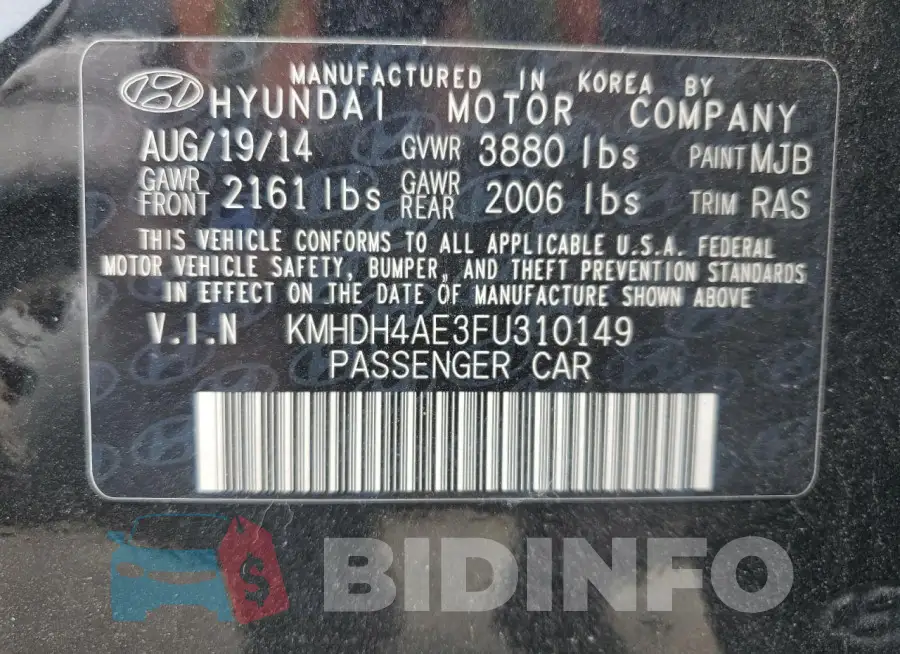 KMHDH4AE3FU310149 Photo# 12