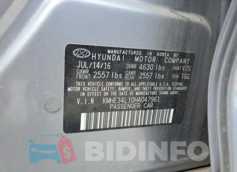 KMHE34L10HA047961 Photo# 12