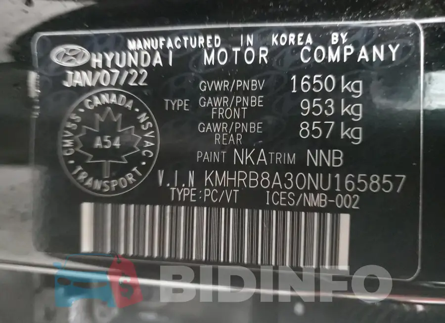 KMHRB8A30NU165857 Photo# 14