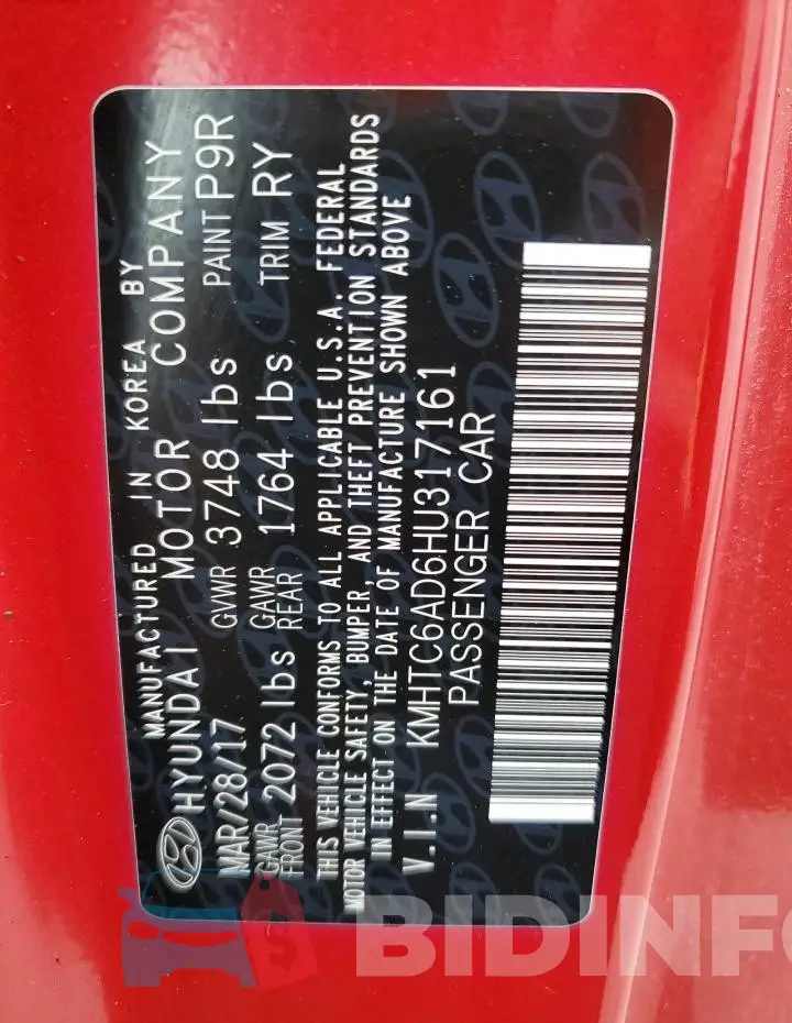KMHTC6AD6HU317161 Photo# 12