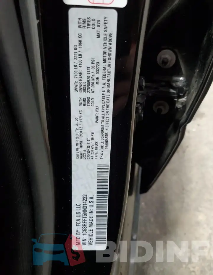 1C6SRFFT5NN314232 Photo# 12
