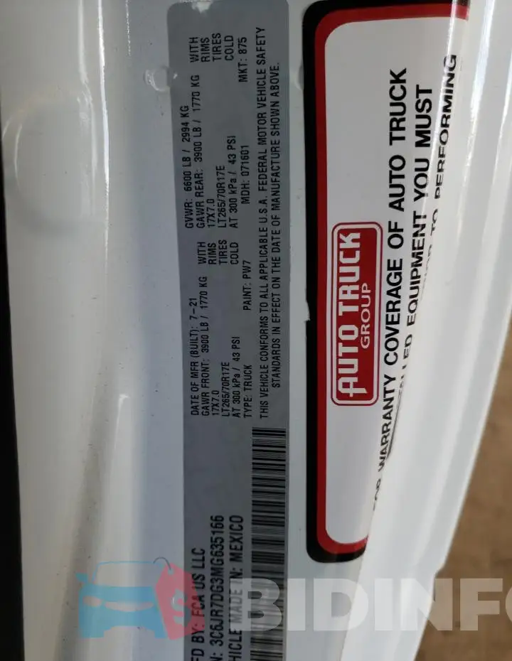 3C6JR7DG3MG635166 Photo# 12