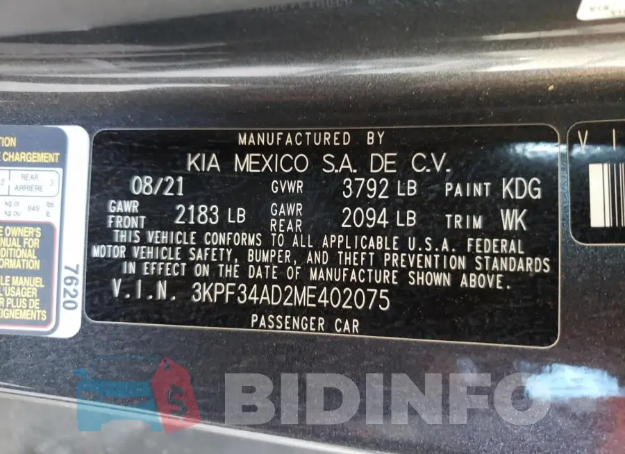 3KPF34AD2ME402075 Photo# 12