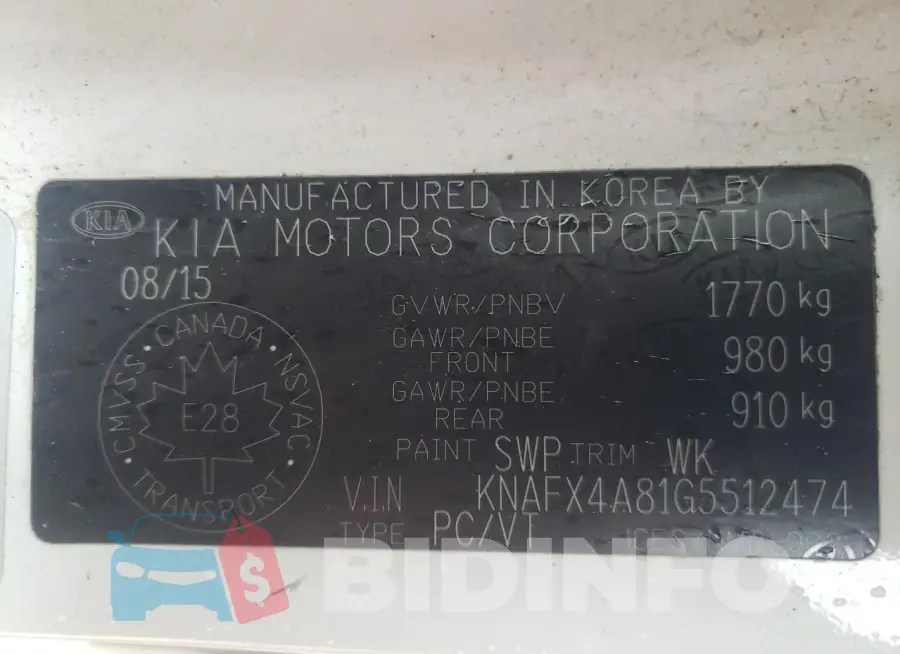 KNAFX4A81G5512474 Photo# 10