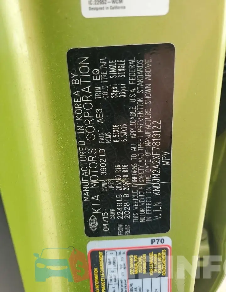 KNDJN2A2XF7813122 Photo# 12