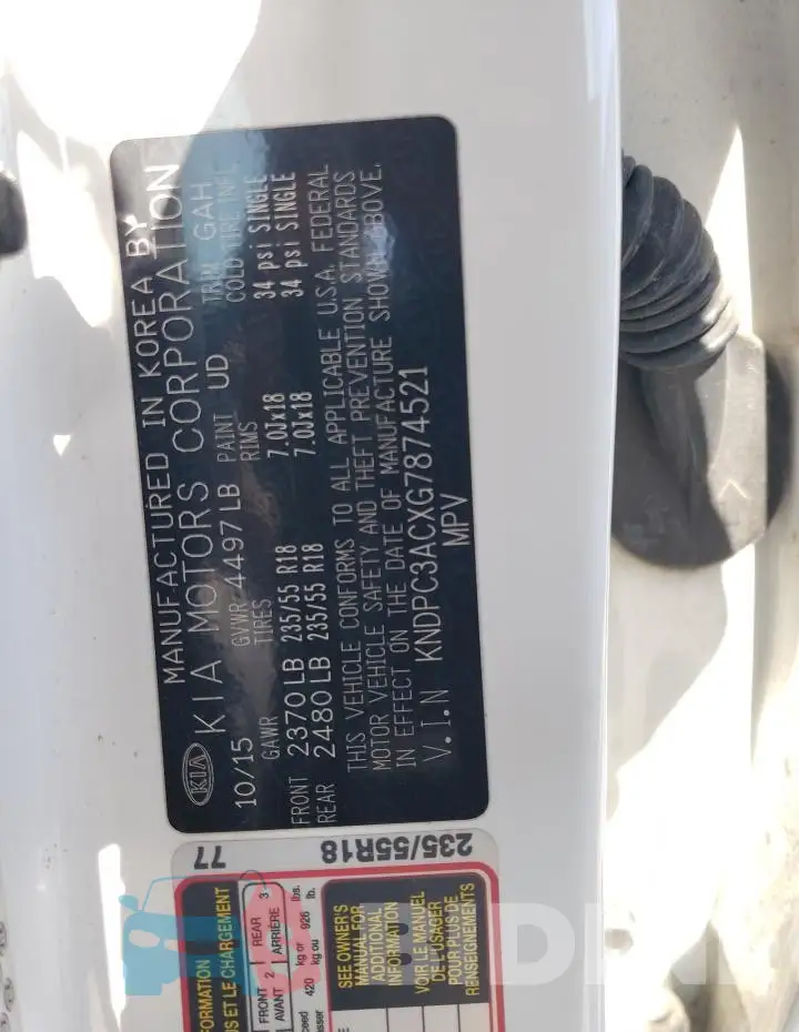 KNDPC3ACXG7874521 Photo# 12