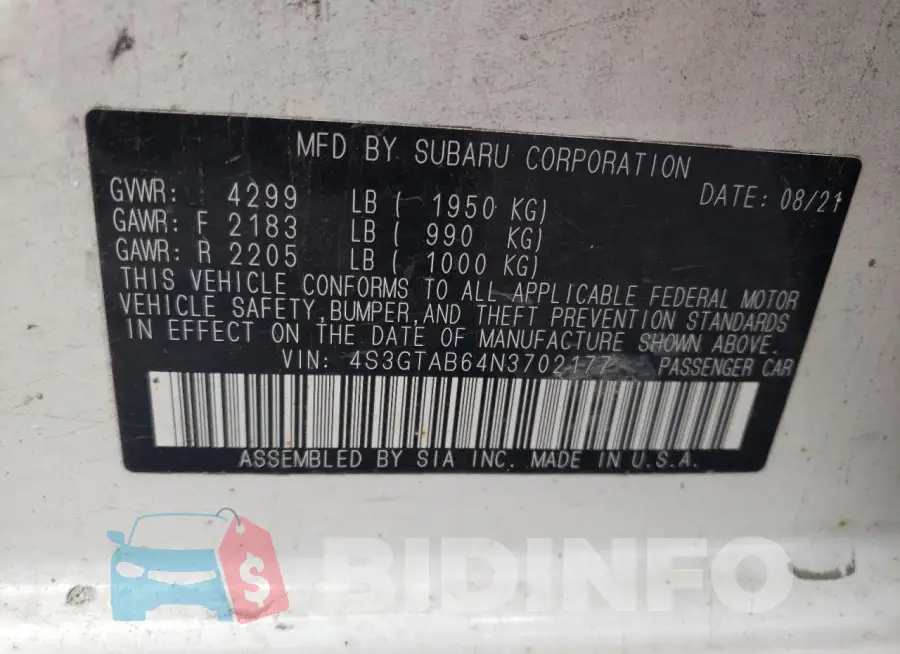 4S3GTAB64N3702177 Photo# 12