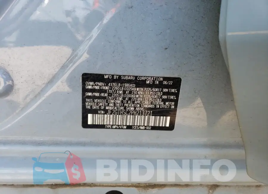 JF2GTHSC2PH213721 Photo# 12