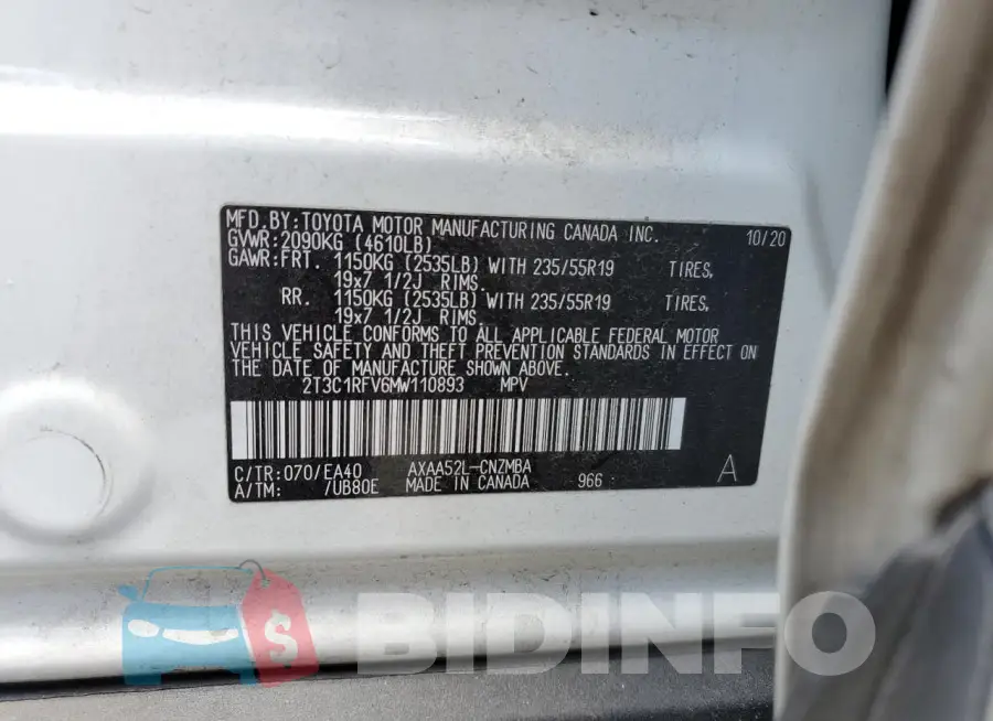 2T3C1RFV6MW110893 Photo# 13