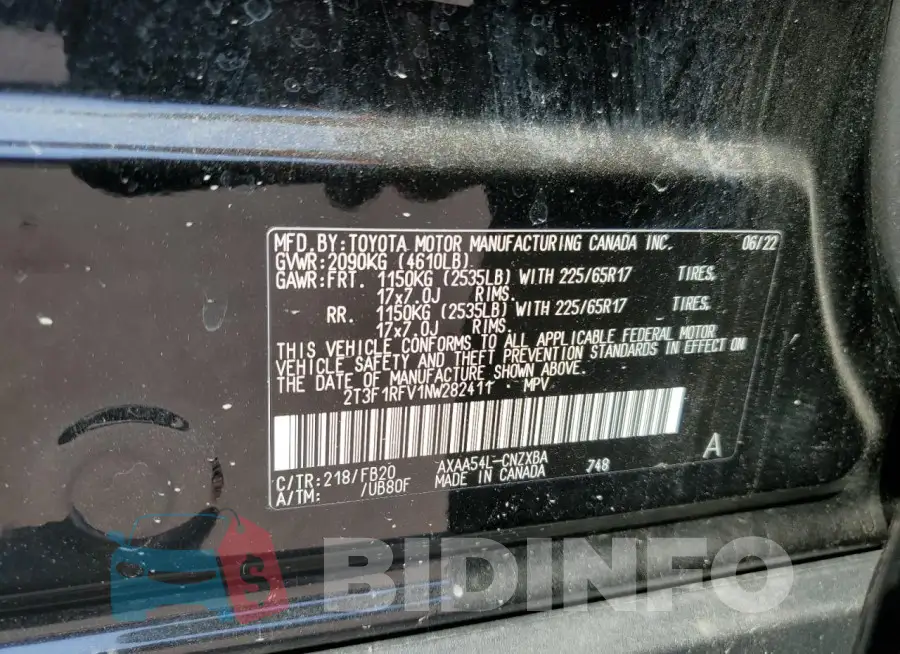 2T3F1RFV1NW282411 Photo# 13