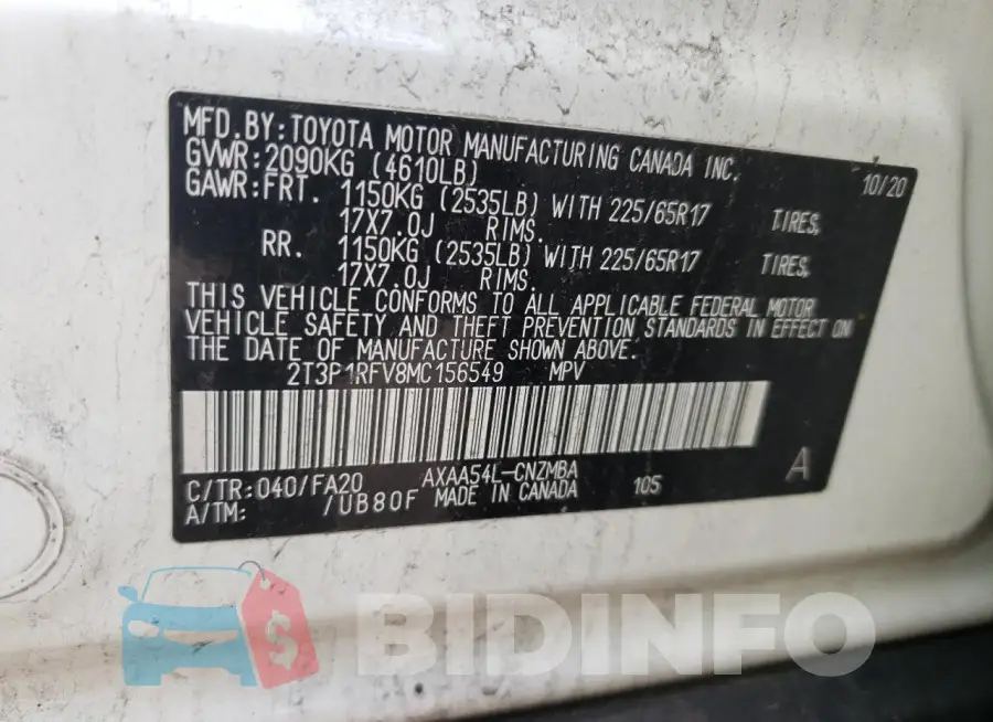 2T3P1RFV8MC156549 Photo# 14