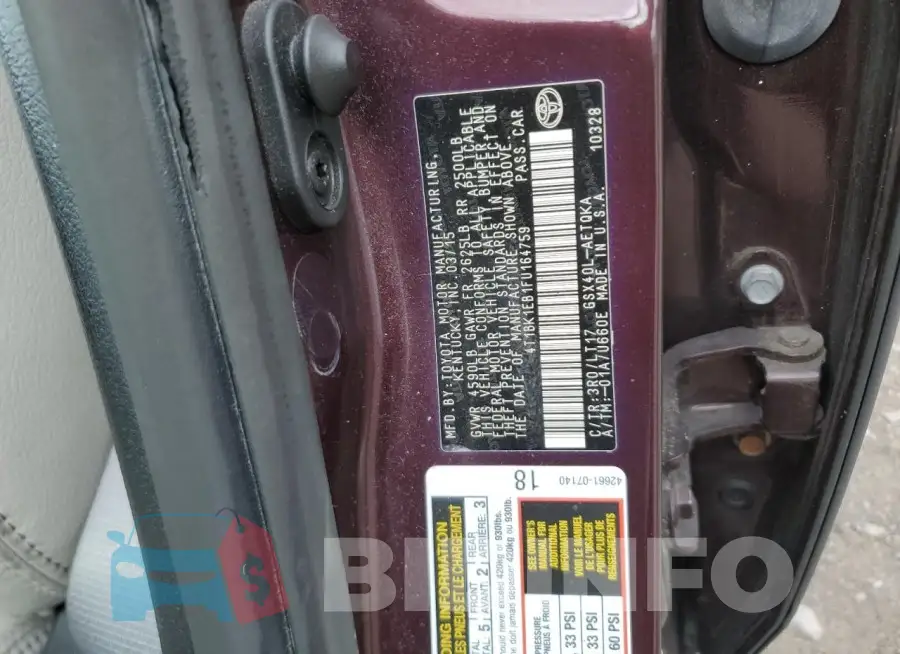 4T1BK1EB1FU164759 Photo# 13