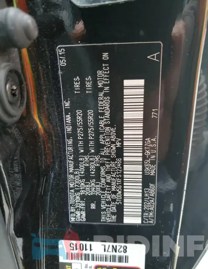 5TDDW5G1XFS123466 Photo# 13