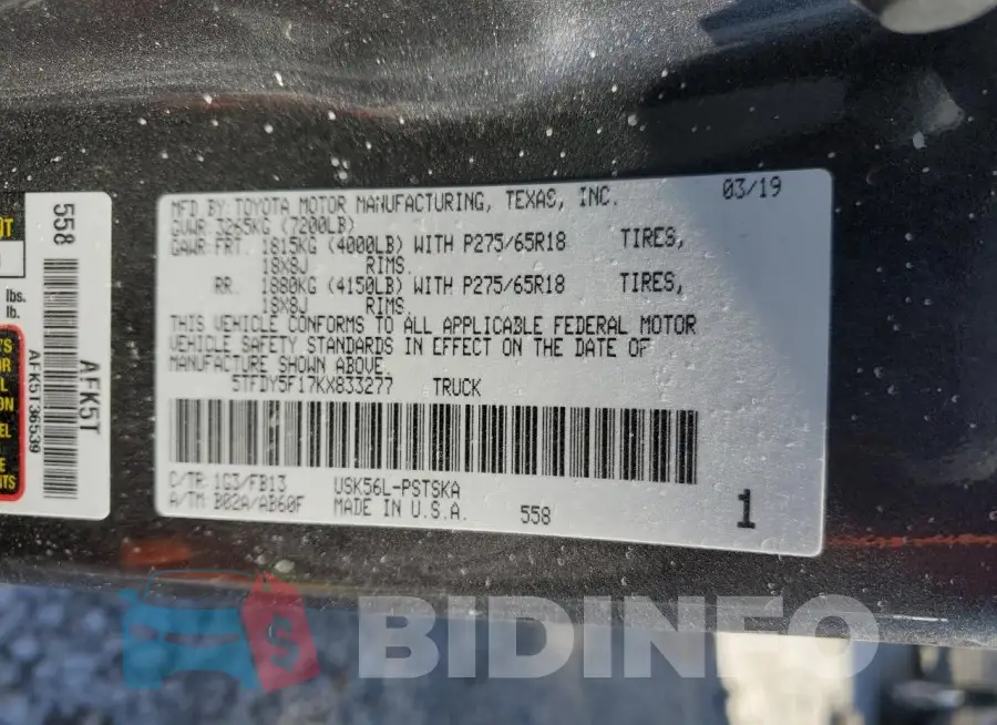 5TFDY5F17KX833277 Photo# 12