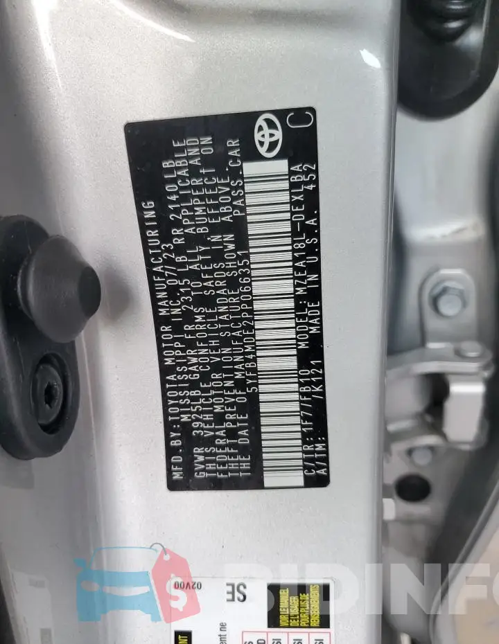 5YFB4MDE2PP066351 Photo# 12