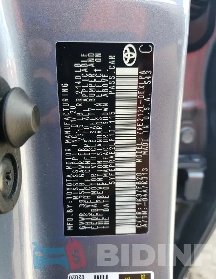 5YFEPRAE2LP101115 Photo# 12