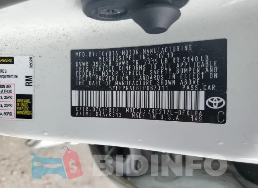 5YFEPRAE6LP067311 Photo# 12