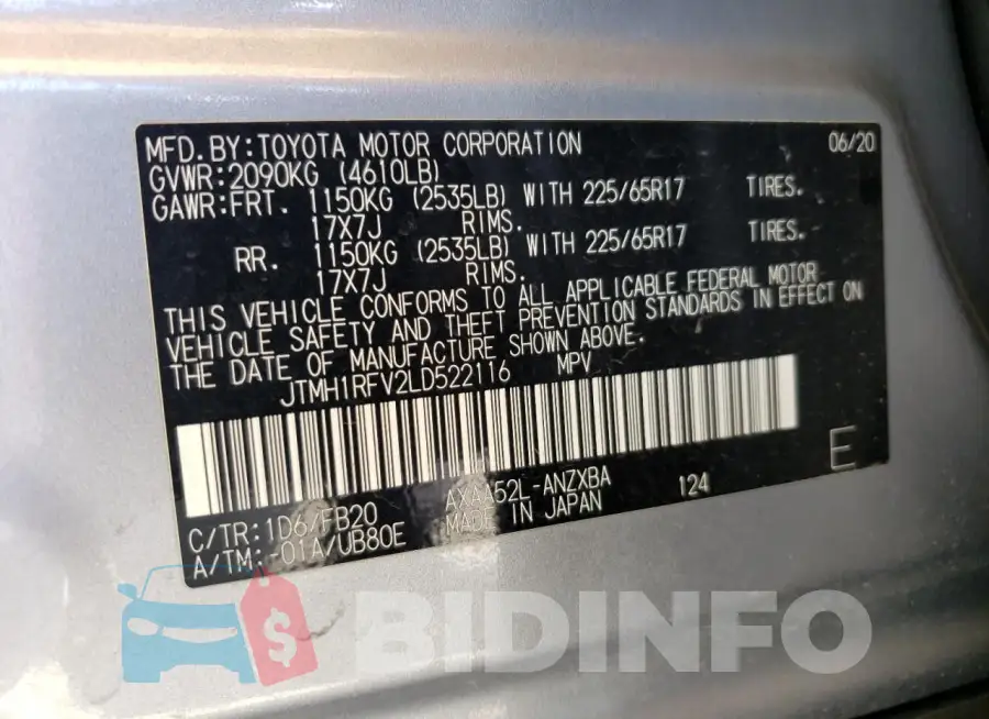 JTMH1RFV2LD522116 Photo# 13