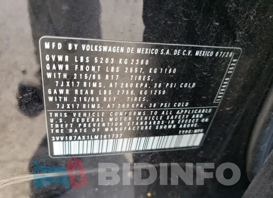 3VV1B7AX1LM161737 Photo# 13