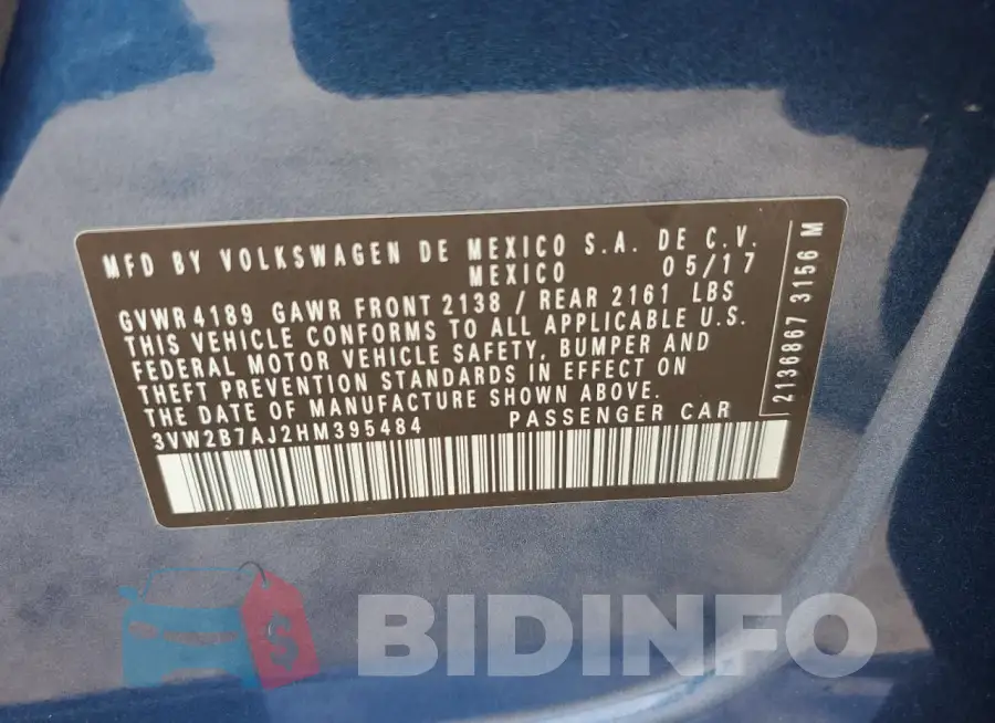 3VW2B7AJ2HM395484 Photo# 12