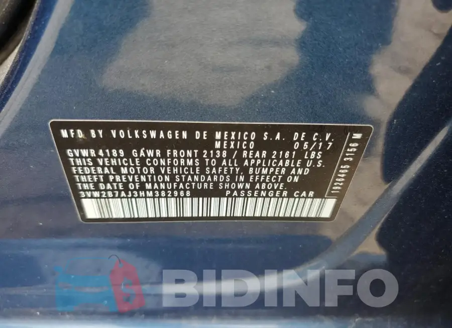 3VW2B7AJ3HM382968 Photo# 13