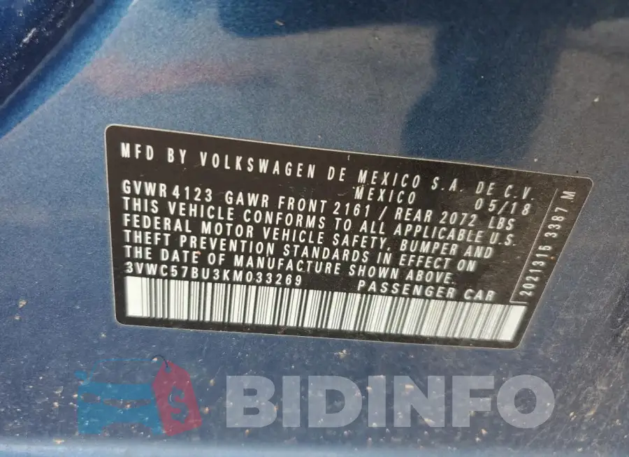 3VWC57BU3KM033269 Photo# 12
