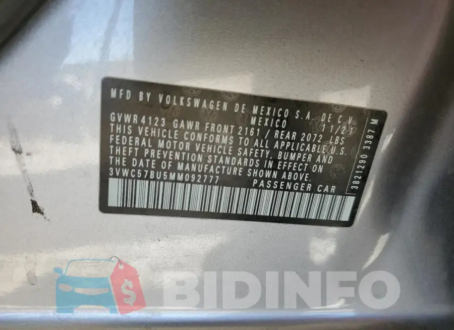 3VWC57BU5MM092777 Photo# 12