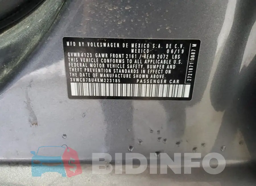 3VWCB7BU4KM223185 Photo# 12