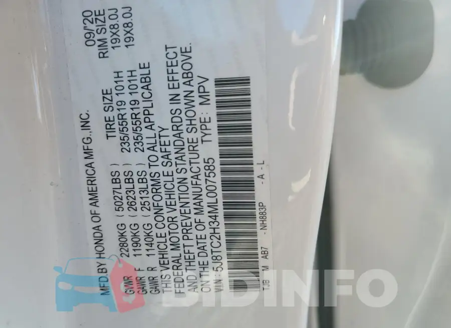 5J8TC2H34ML007585 Photo# 13