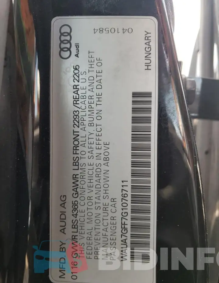 WAUA7GFF7G1076711 Photo# 12