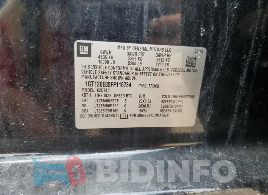 1GT120E85FF116734 Photo# 12