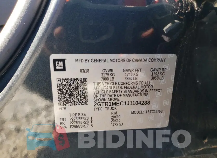 2GTR1MEC1J1104288 Photo# 12