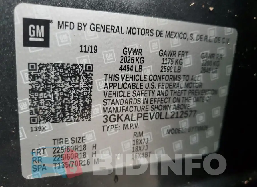 3GKALPEV0LL212577 Photo# 14