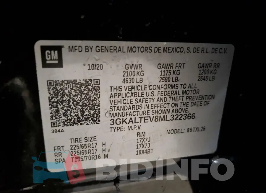 3GKALTEV8ML322366 Photo# 13