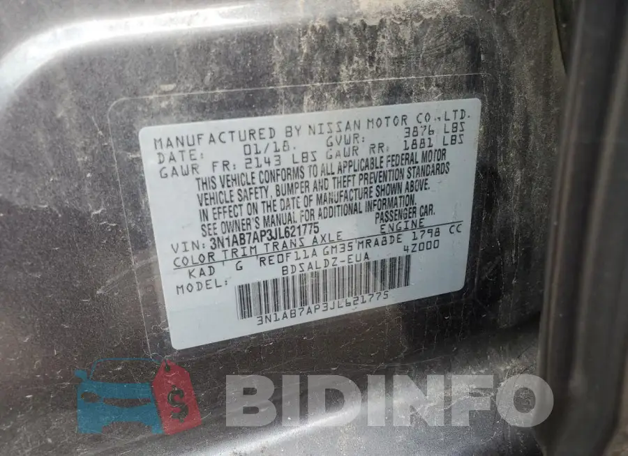 3N1AB7AP3JL621775 Photo# 12
