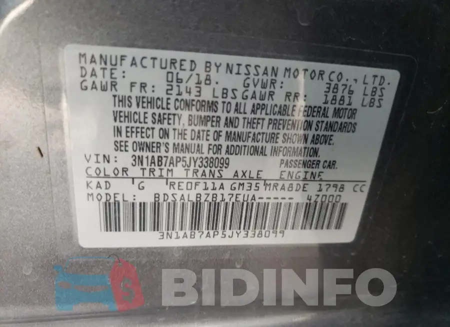 3N1AB7AP5JY338099 Photo# 12