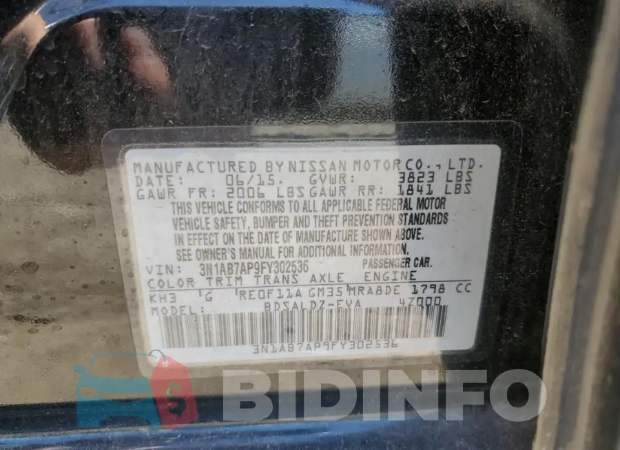 3N1AB7AP9FY302536 Photo# 12