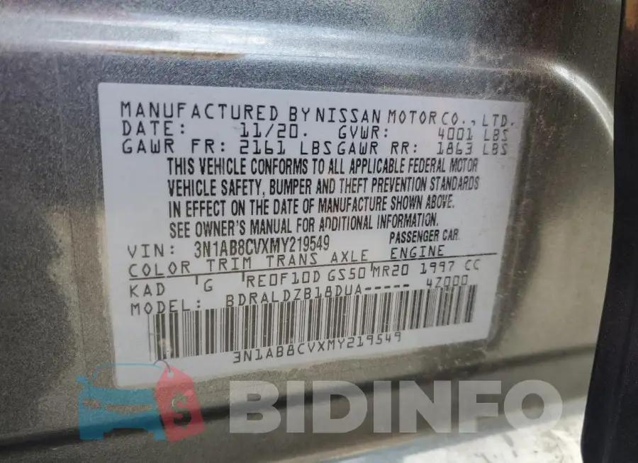 3N1AB8CVXMY219549 Photo# 12