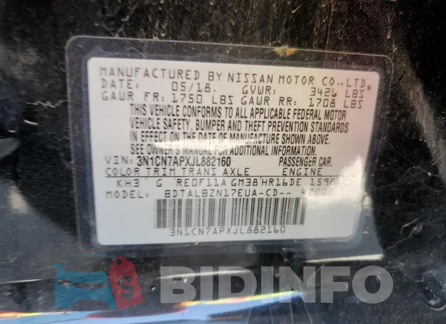3N1CN7APXJL882160 Photo# 12