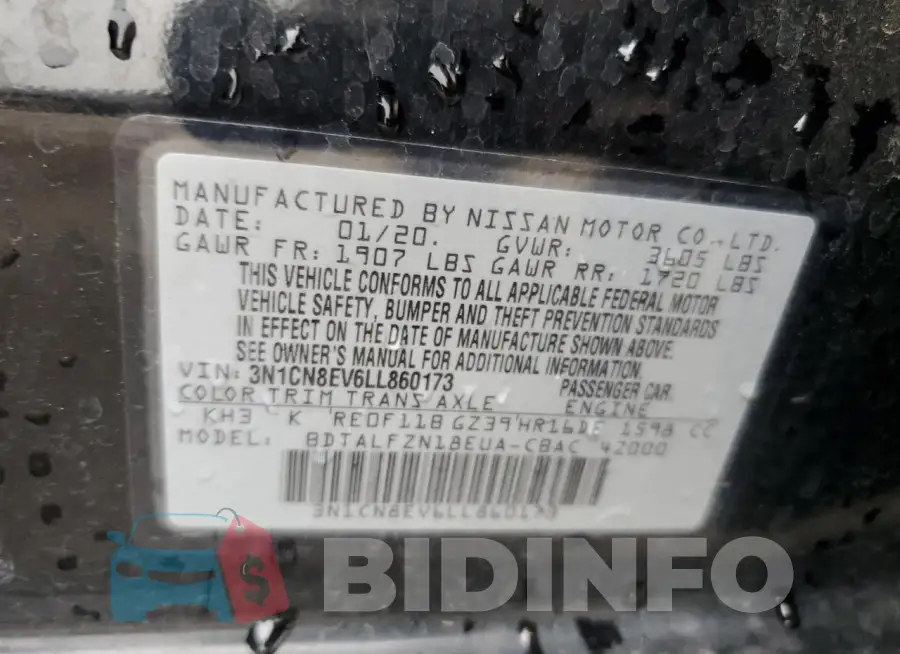 3N1CN8EV6LL860173 Photo# 12