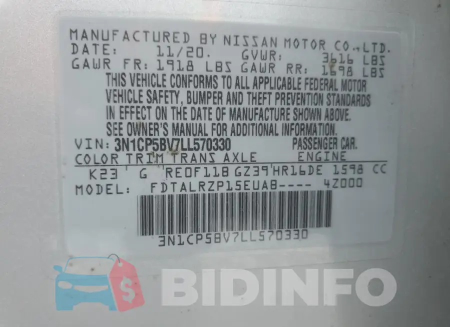 3N1CP5BV7LL570330 Photo# 13